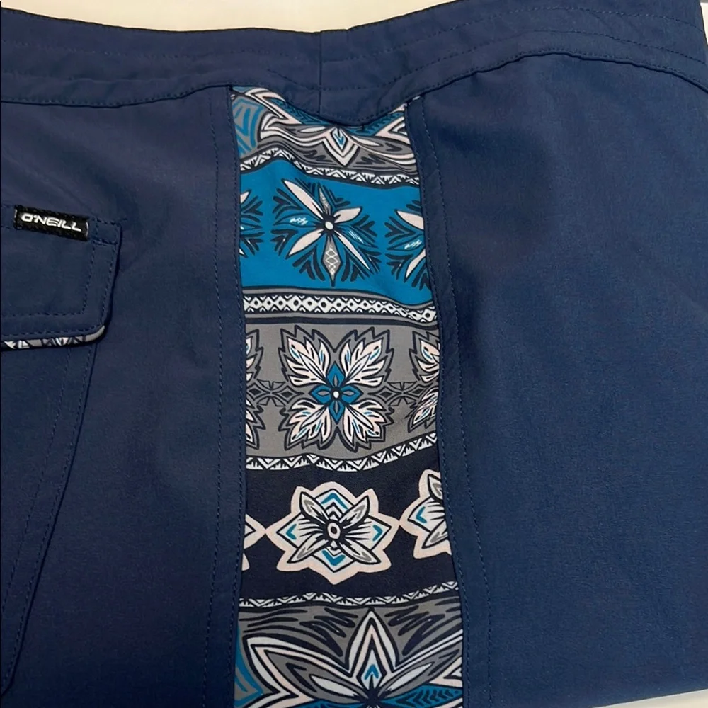 O'Neill Blue Board Shorts with Patterned‎ Stripe